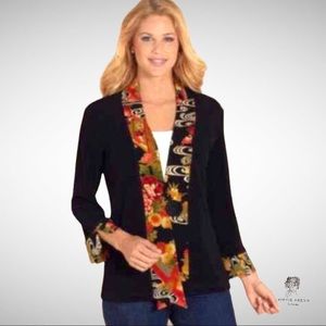 Soft Surroundings Kimono Black Jacket Size L NWTAGS🛍🎄